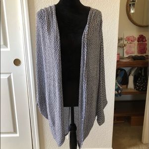 O/S Navy and White Cardigan